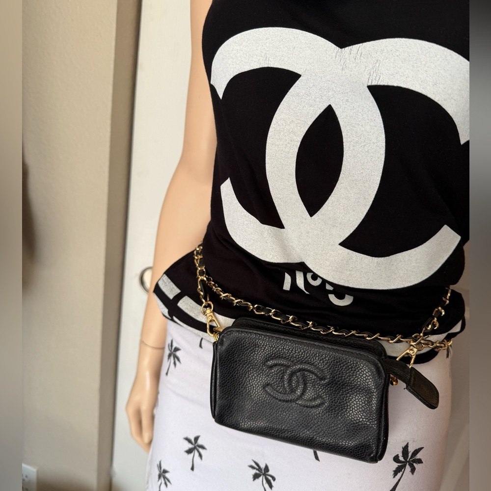 Chanel Black Caviar Leather CC Mini Pouch Bag - Picture 6 of 17